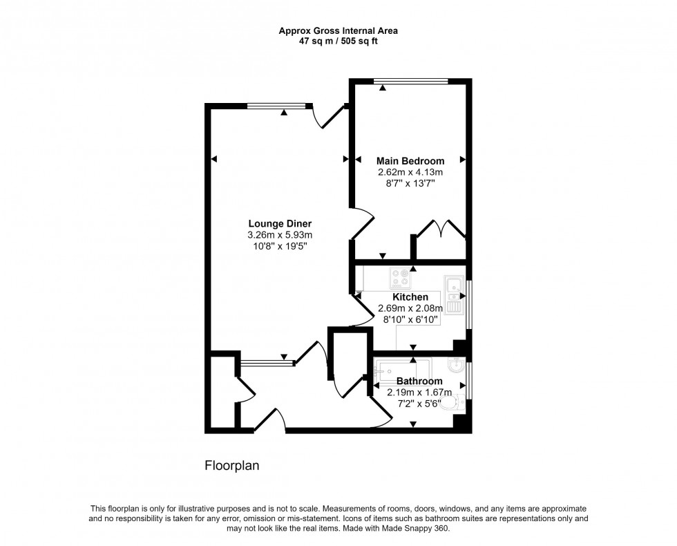 Floorplan for Flat , Sinclair Court,  Copers Cope Road, Beckenham