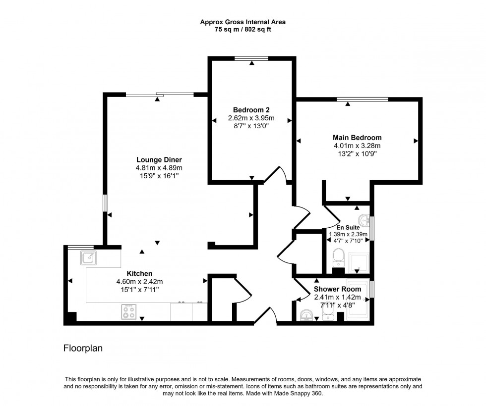 Floorplan for Luscombe Court,  Park Hill Road, Bromley